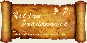 Miljan Prodanović vizit kartica